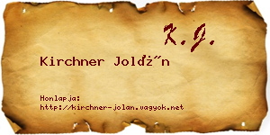 Kirchner Jolán névjegykártya